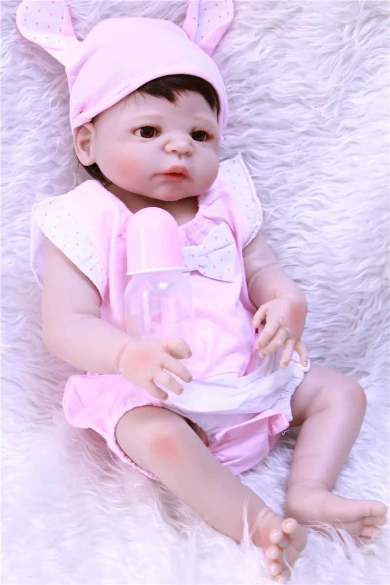 

Real baby girl doll reborn 22" silicone dolls child bebe gift reborn menina de silicone menina 55 cm bonecas