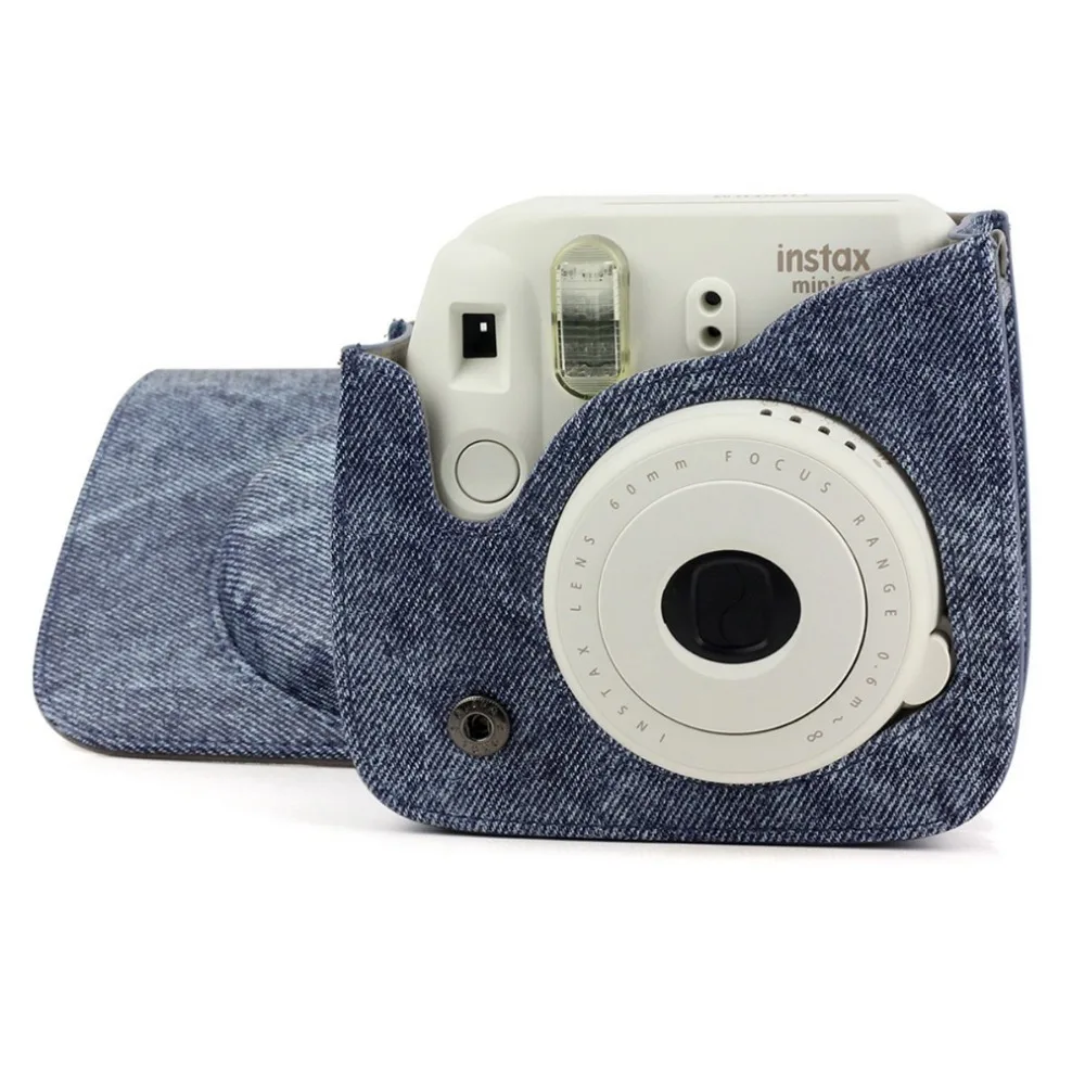 Джинсовая кожаная сумка для видеокамеры защитный чехол камеры Fuji Fujifilm Instax Mini 9 8 + |