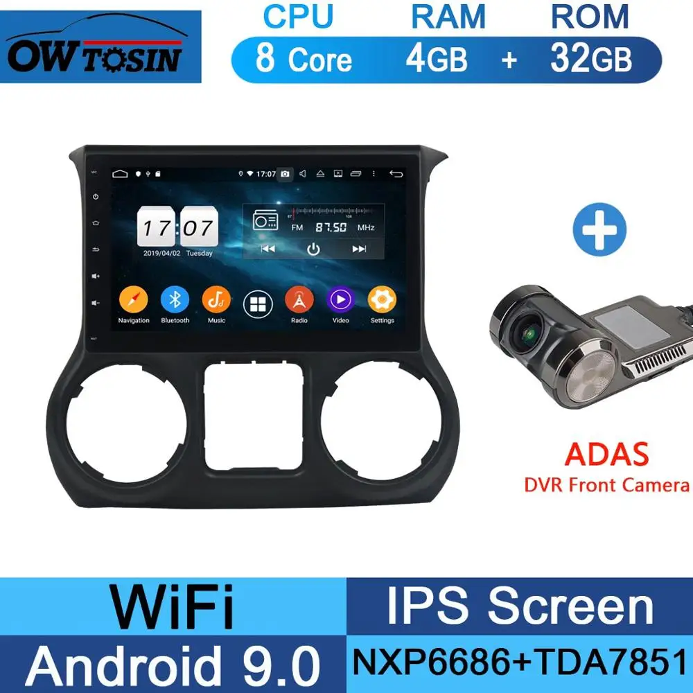 32G Adas Camera 10," ips 8 ядерный 4G+ 64G Android 9,0 для Jeep Wrangler 3 JK 2011 2012 2013 автомобильный dvd-плеер радио gps Parrot BT - Цвет: 32G Adas Camera