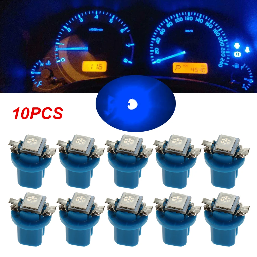 10 шт./компл. T5 B8.5D 5050 1SMD светодиодный приборной панели лампа внутреннего