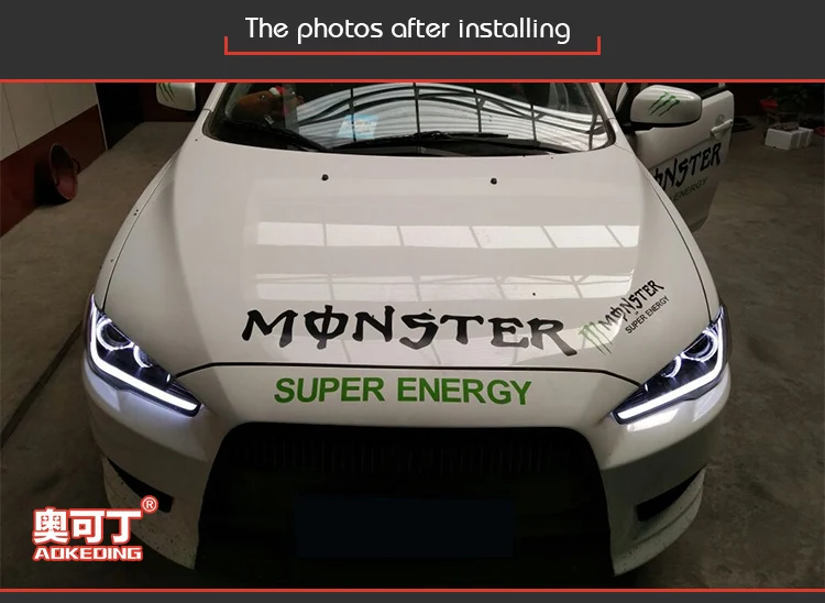 AKD автомобильный Стайлинг для Mitsubishi Lancer EX фары Lancer светодиодный светодиодные дневные ходовые огни на передних фарах Биксеноновые линзы Высокий Низкий Луч парковки