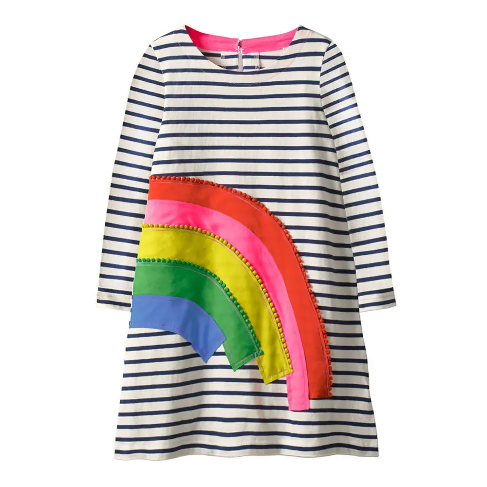 Littlemandy/брендовые осенние праздничные платья в полоску с морской черепашкой