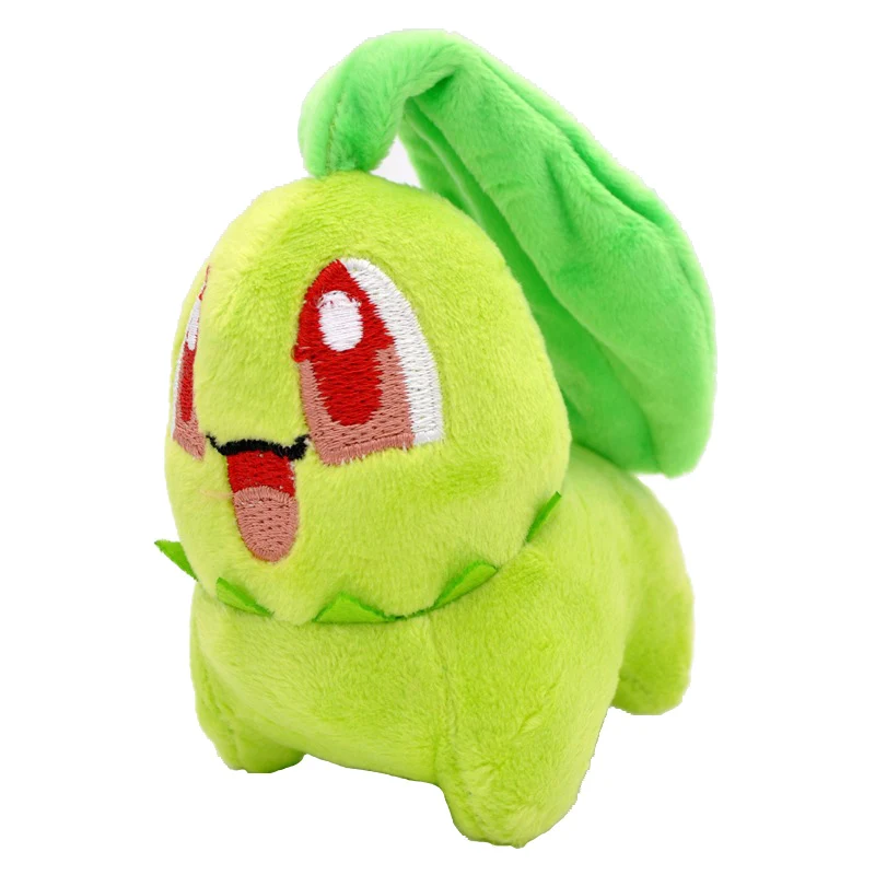 Chikorita 10cm Милый эльф Пикачу Пичу лапрас торшик белка Chikorita Psyduck marill Mew плюшевая игрушка мягкая кукла прекрасная коллекция подарок - Цвет: Chikorita 10cm