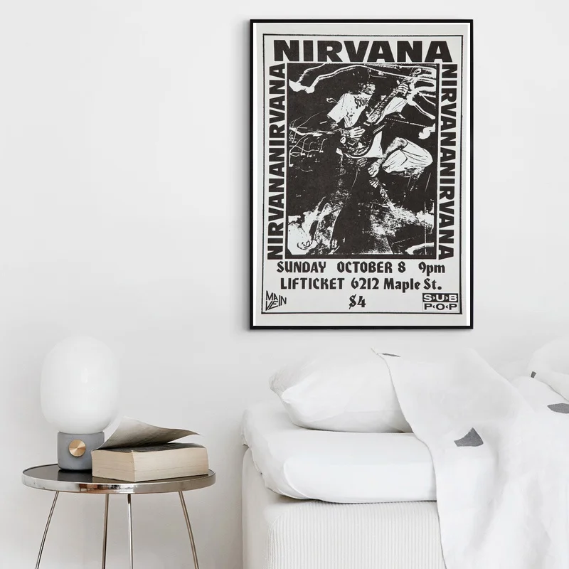 Nirvana/Omaha lifticet Lounge концертный плакат(основная Жилка, 1989) редкая музыка плакат домашний Декор стены искусства холст печать