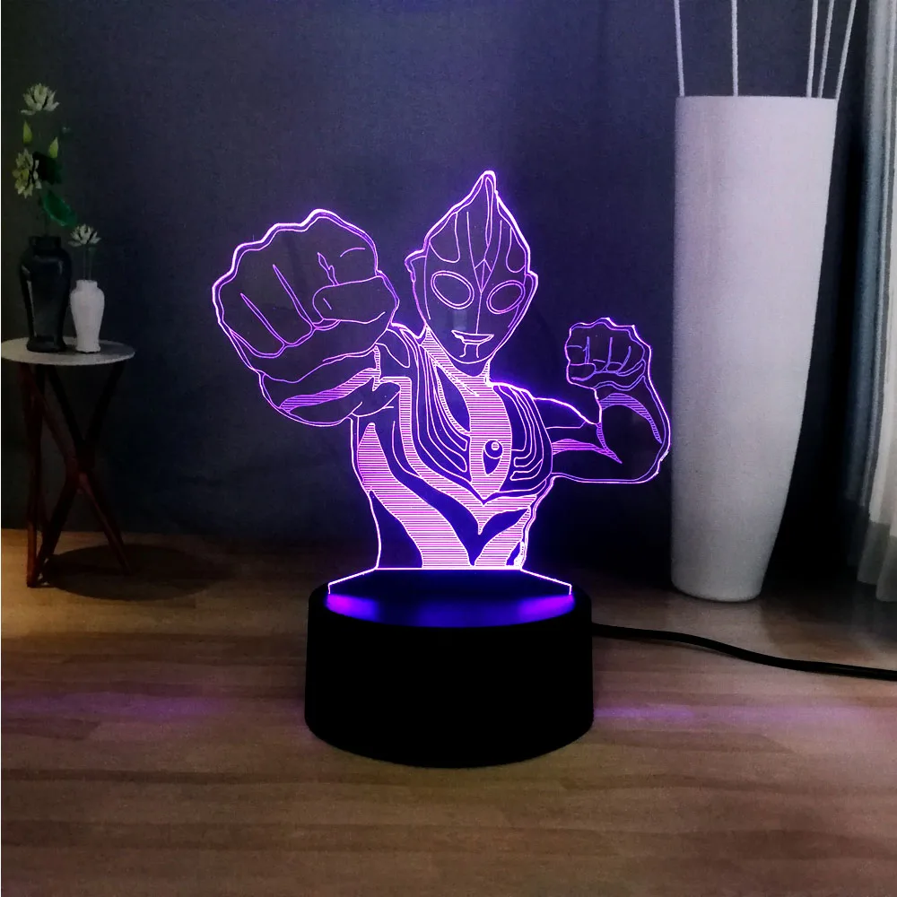 Акриловый 3D мультипликационный Ультрамен Altman RGB 7 цветов меняющий спальню
