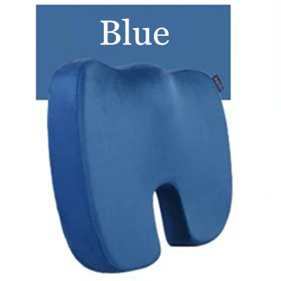 Memory Foam Blue Подушка для стула из пенополиуретана с эффектом памяти, ортопедическая подушка для спины автомобиля, геморроидное сиденье, задняя кость, копчик, защитный коврик, офисный диван - Цвет: Memory Foam Blue