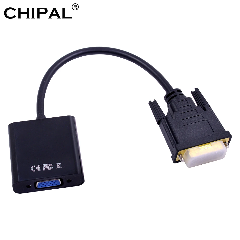 CHIPAL HD 1080P DVI D to VGA адаптер кабель 24 + 1 25 Pin Мужской к Женский конвертер для ПК