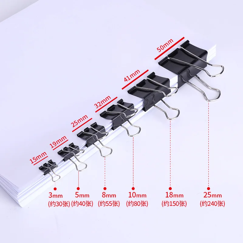 

12 pcs/lot 50mm Large Bulldog Clips Metal Clamps Shaped Paperclips Picture Holder Binder Clip Stationery Office Supplies