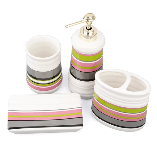 4piece set Большая распродажа, набор из 4 предметов, набор для ванной или один аксессуар, эмульсия, бутылка для хранения, для мытья полоскания, чашка, зубная щетка, костюм, свадебный подарок - Цвет: 4piece set
