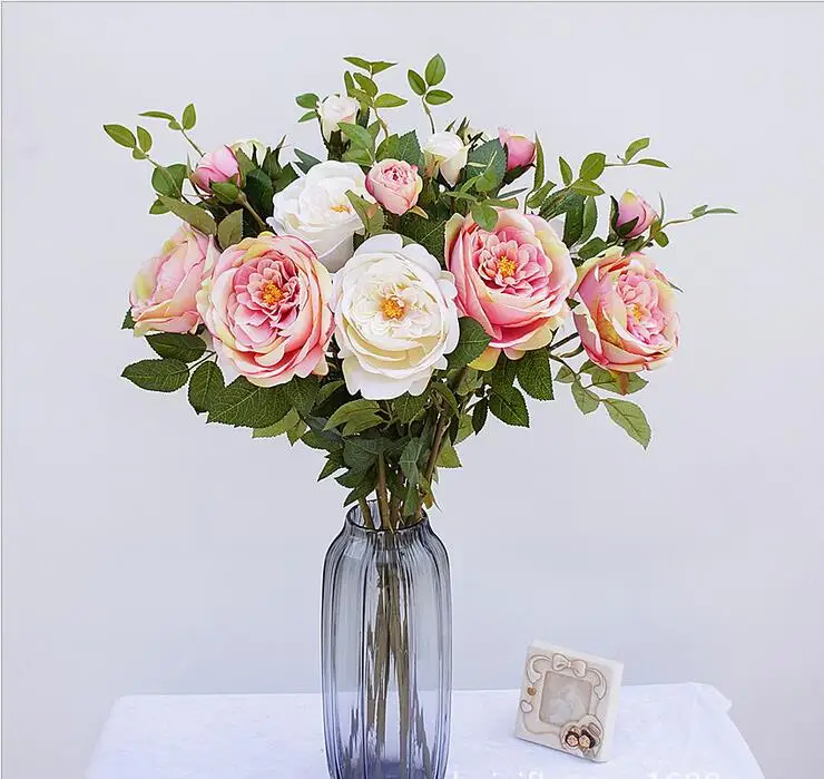 Длинные 71 см качественные настоящие сенсорные цветы белые/розовые/фиолетовые