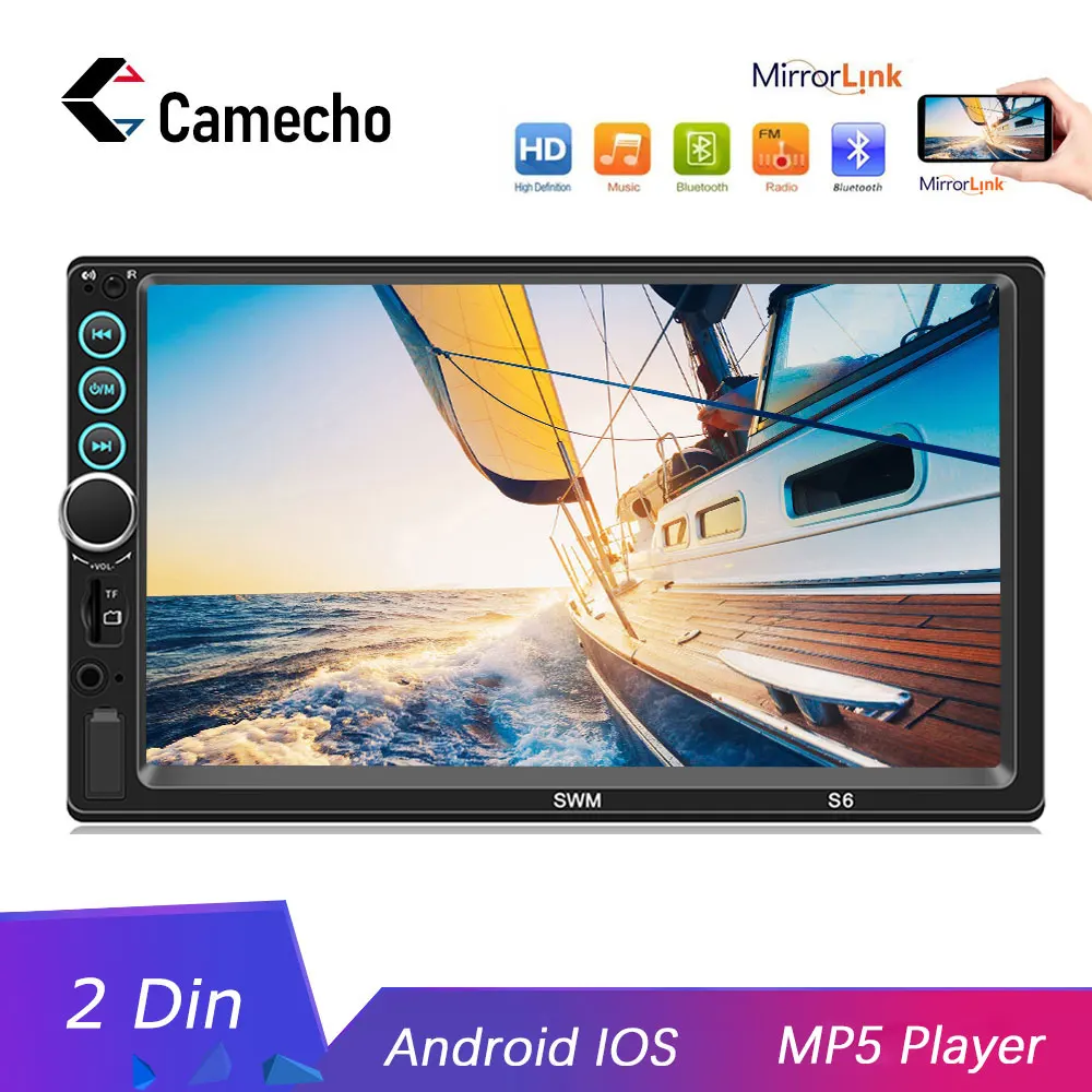 Camecho автомобильное радио 2 Din Универсальное Bluetooth 7 &quotсенсорный экран стерео MP5 FM USB