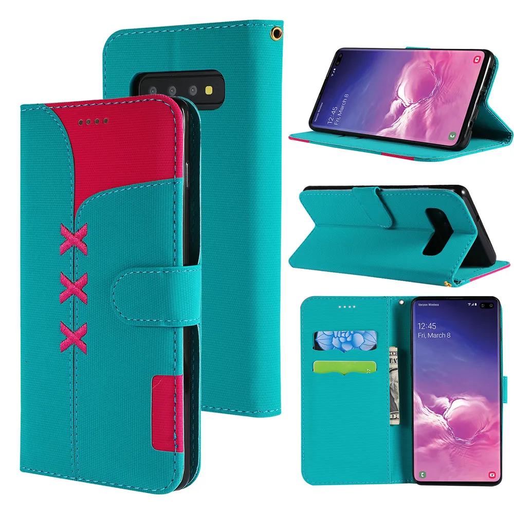 Чехол-кошелек для samsung Galaxy S10 S10e Book S9 S8 Plus, чехол A70 A50 A40 A30, сшитая кожа, стильный спортивный Чехол