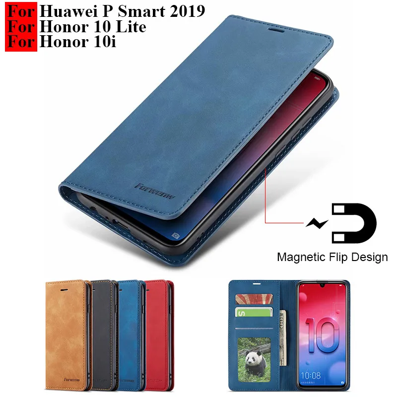 Чехол книжка для смартфонов Huawei P Smart Honor 10i 10 Lite кожаный 4 цвета|Бамперы| |