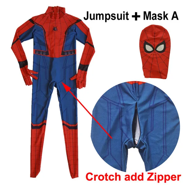 Spiderman suit A Детский костюм Человека-паука для выпускного вечера для мальчиков Детский костюм Человека-паука из спандекса костюм зентай костюм супергероя для костюмированной вечеринки на Хэллоуин и Рождество - Цвет: Spiderman suit A