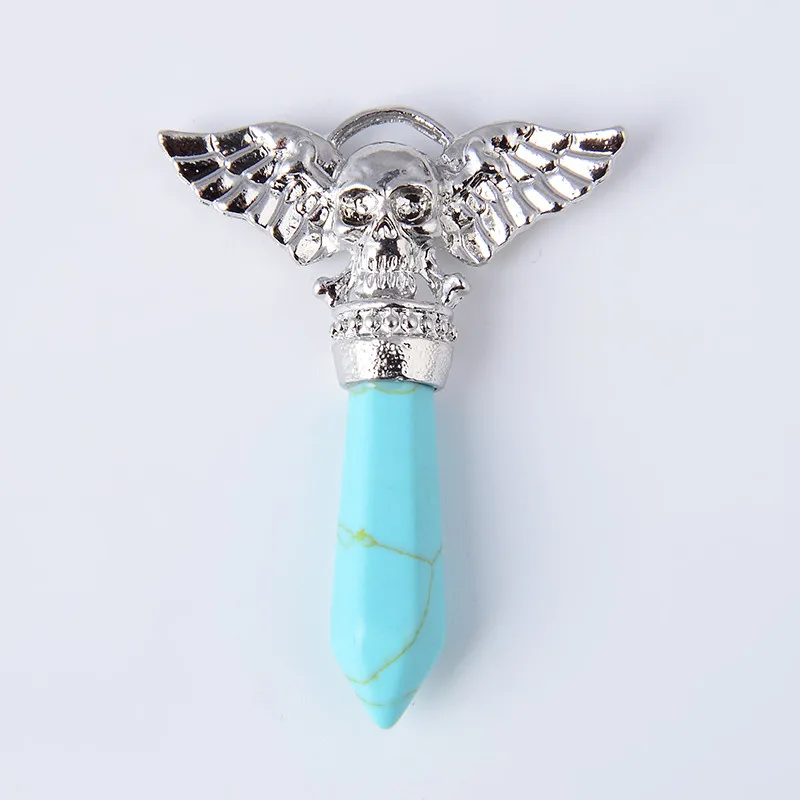 Подвеска в виде черепа с шестигранным крылом для ожерелья фиолетовые розовые