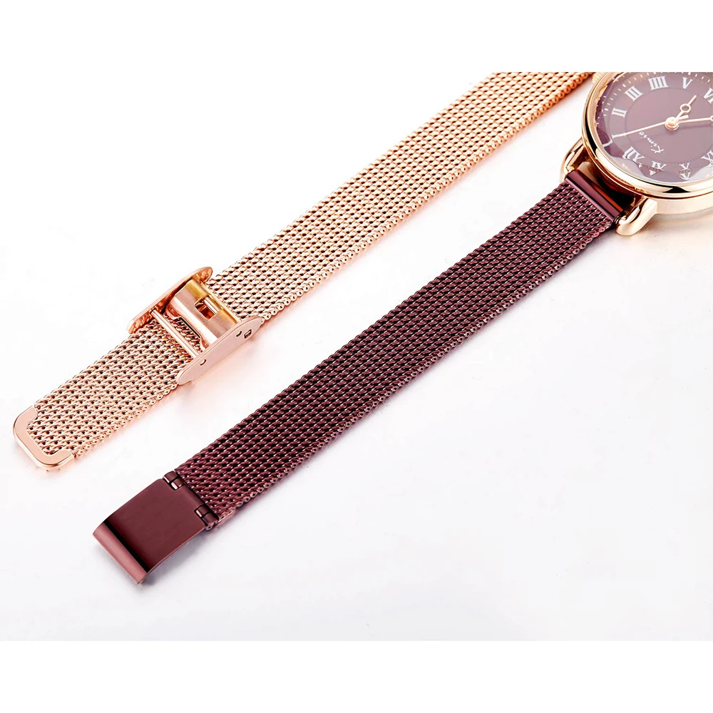 KIMIO черные Ретро часы женские из нержавеющей стали часы-браслет римские цифры