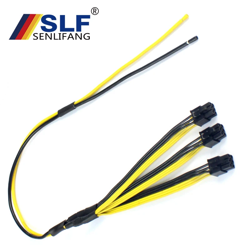 

Graphic Card Splitter Power Cable Cord for BTC miner Machine 12AWG+18AWG S7/S9 to Triple 3X PCI-E PCIe PCI Express 6Pin