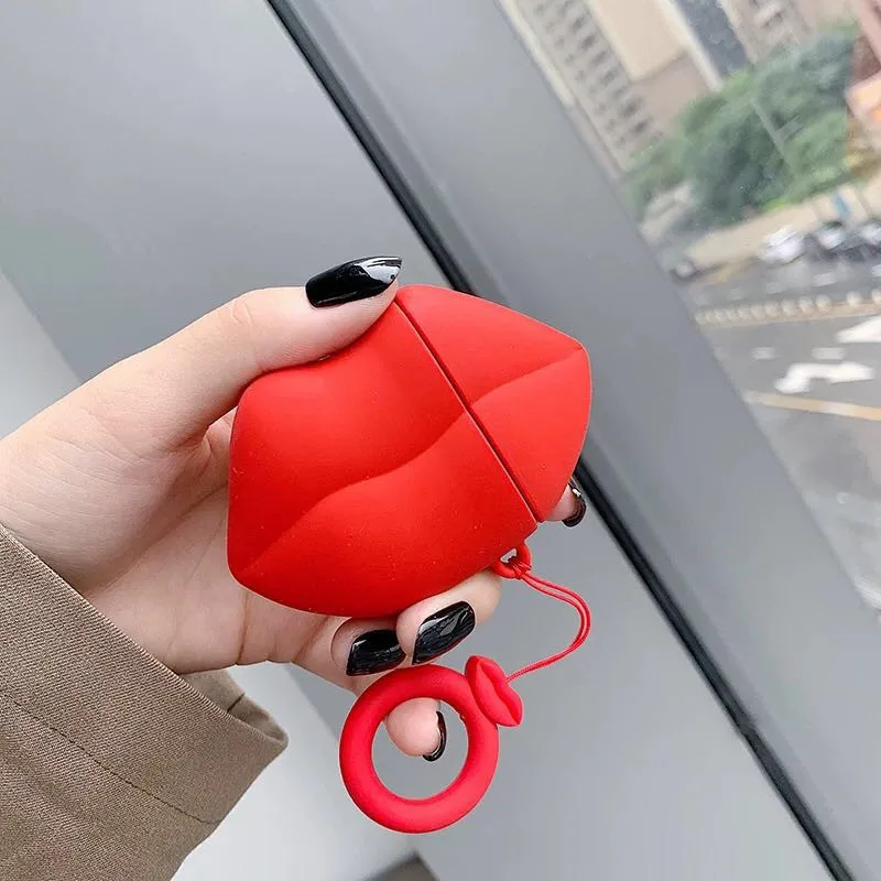 3D силиконовый чехол для наушников Airpods ударопрочный защитный брелка аксессуары