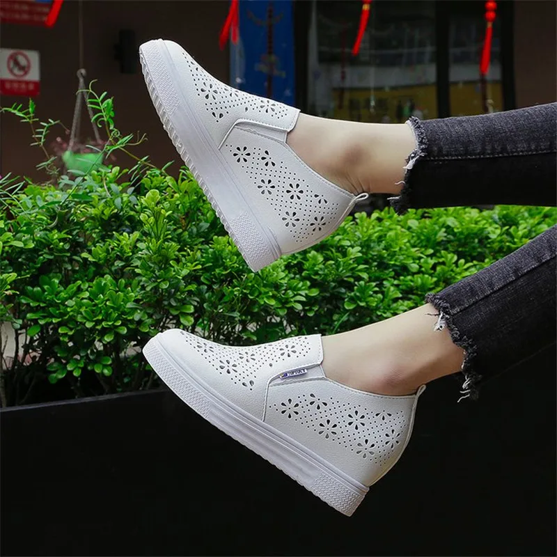 Женские Дышащие лоферы на плоской платформе повседневная легкая прогулочная