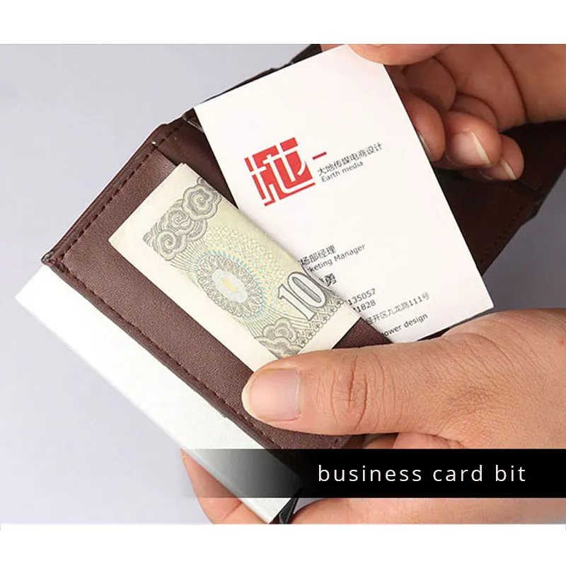 SEEKRID Мужская кредитница из натуральной кожи алюминиевого сплава металла бизнес ID