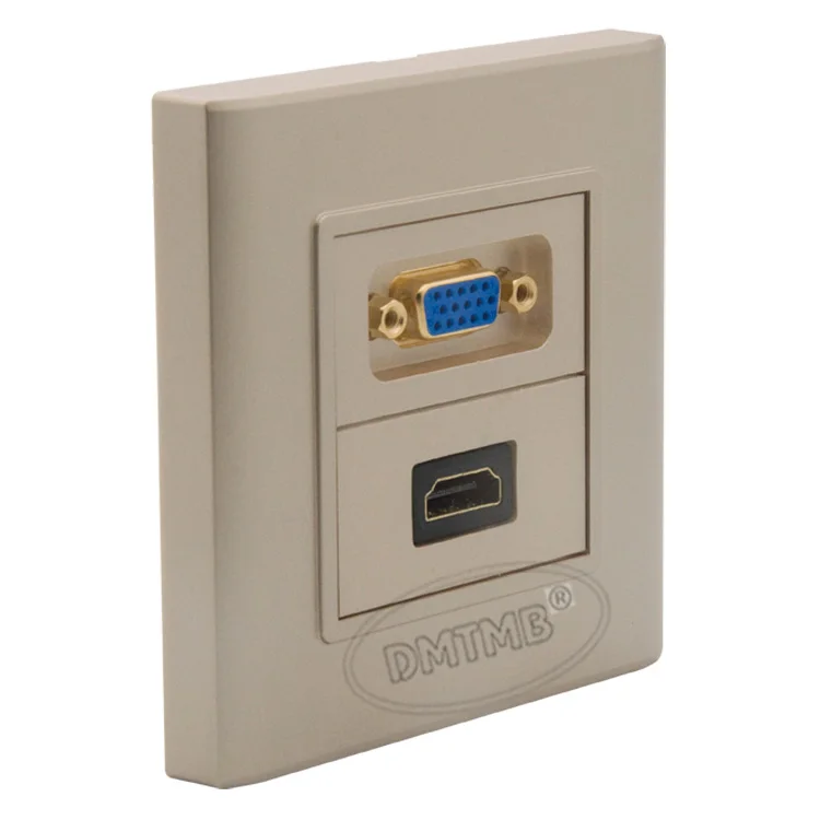 HDMI VGA настенная пластина с разъемом гнездо и корпусом золотой пластиной|vga wall