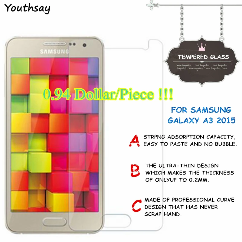 2 шт. Защитное стекло для Samsung Galaxy A3 закаленное пленка A300 Youthsay|glass for samsung|tempered