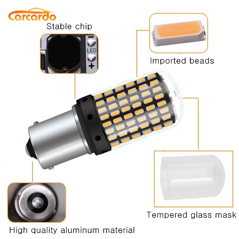 Carardo 1156 1157 светодиодный ламповый светильник 20 Вт 144SMD CanBus тормозной фонарь BA15S P21W