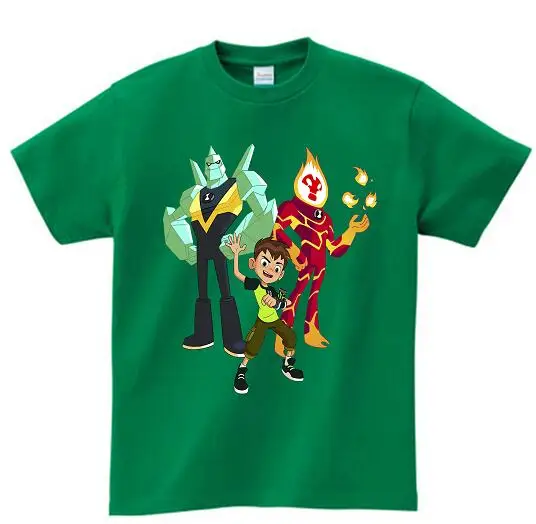 green childreT-shirt Футболки для мальчиков Одежда для футболок с рисунком Бена 10, защитник земли футболка с короткими рукавами с героями мультфильмов футболки для мальчиков Одежда для детей, M - Цвет: green childreT-shirt