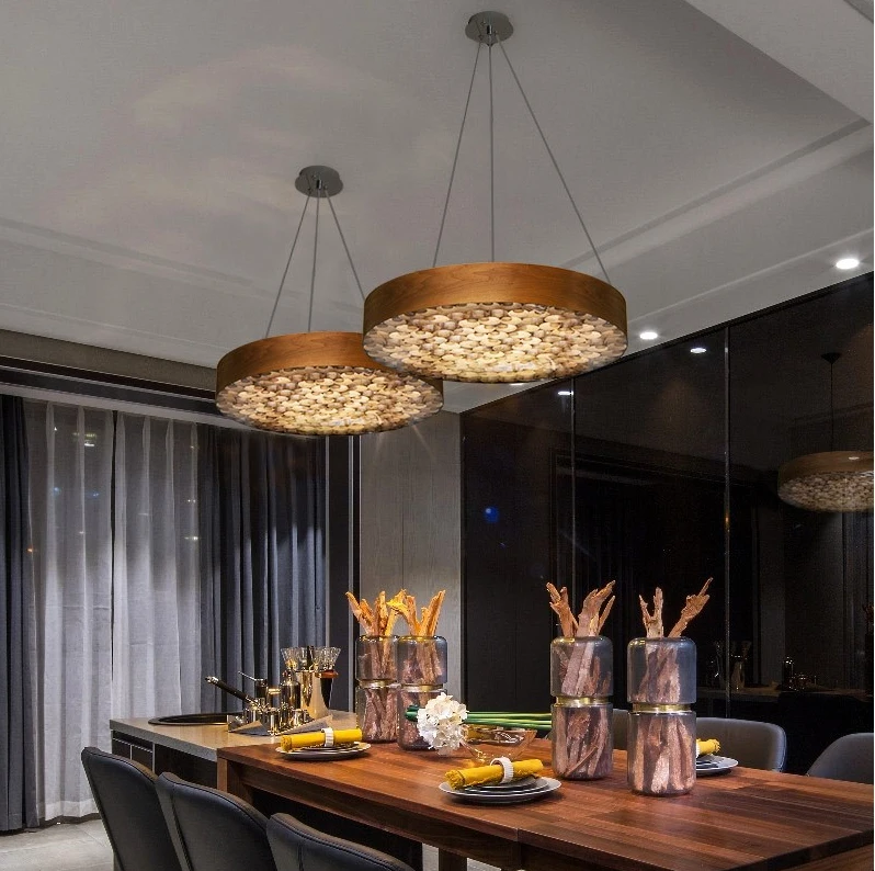

LED Nordic Wooden Iron Round Designer LED Lamp LED Light.Pendant Lights.Pendant Lamp.Pendant light For Dinning Room Foyer