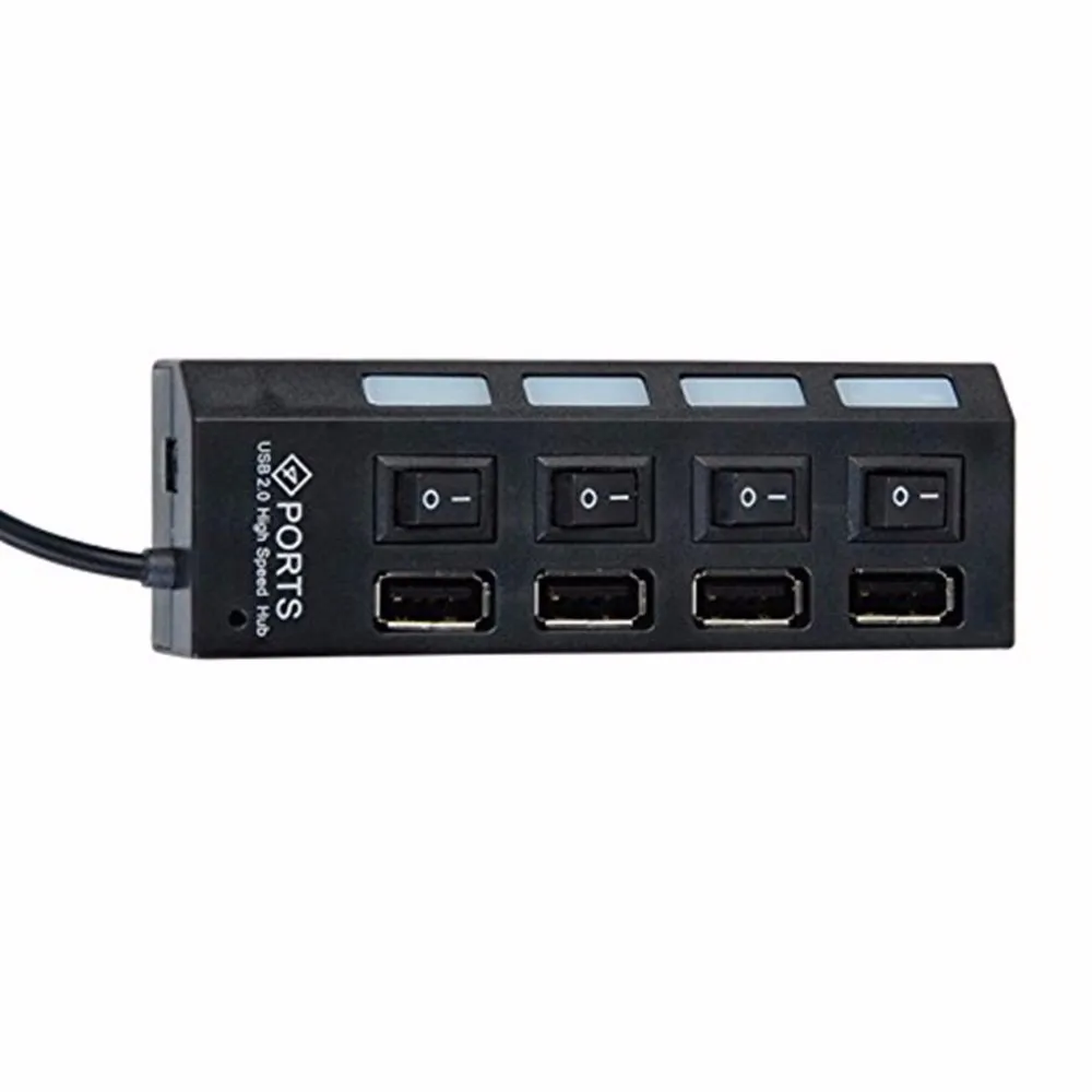 4-Порты и разъёмы USB 1,1 Мощность концентратор высокой Скорость адаптер ON/OFF переключатель для портативных ПК
