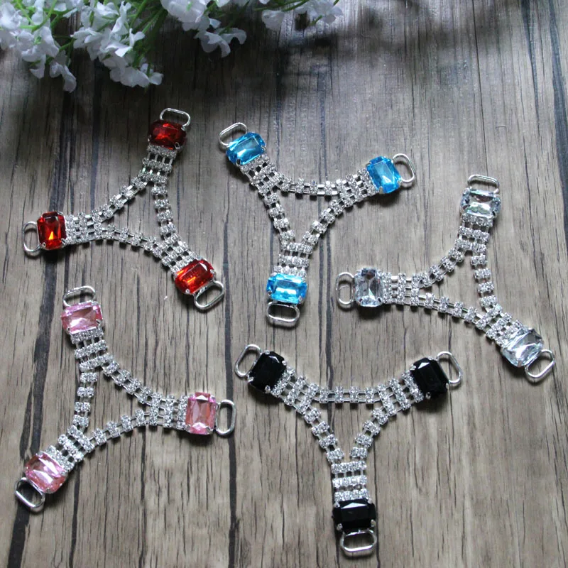 Бесплатная доставка Оптовая продажа 28 шт./лот 3 &quotRhinestone обувь Пряжка Rhinestone Разъем