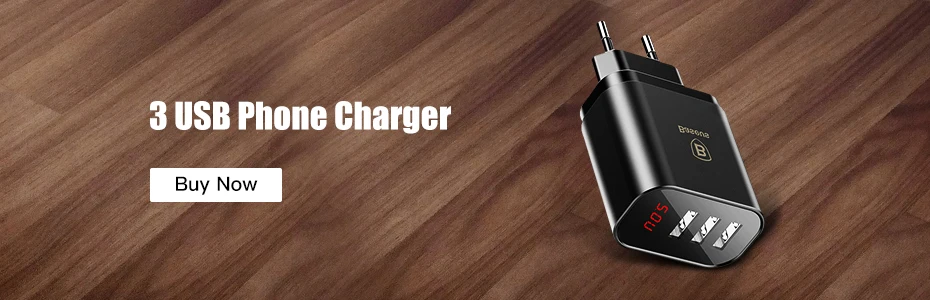 Светодиодный дисплей 3 USB зарядное устройство, Baseus USB ЗУ для мобильного телефона Быстрая зарядка настенное зарядное устройство для iPhone samsung Xiaomi 3.4A Max зарядное устройство