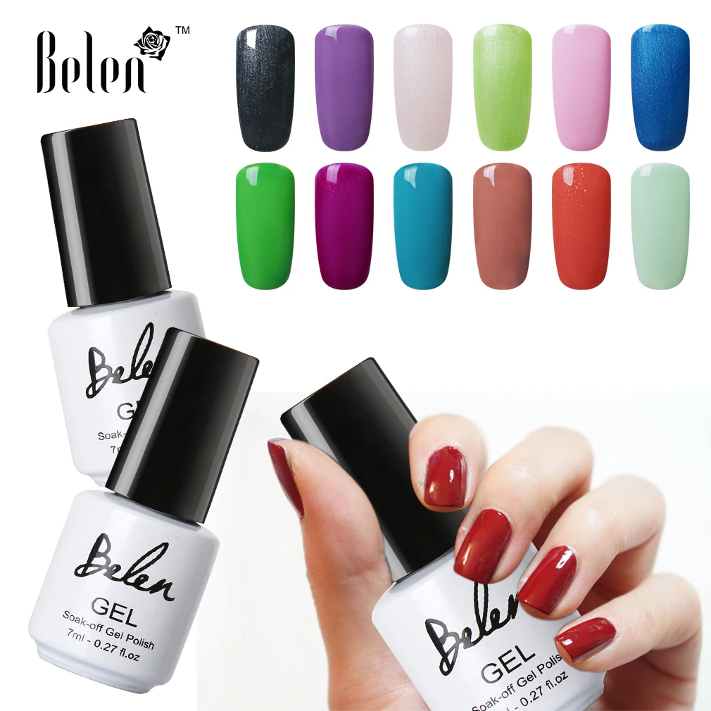 Belen 7 мл УФ светодиодный Гель-лак для ногтей Lucky Pure Color впитывающий Полупостоянный