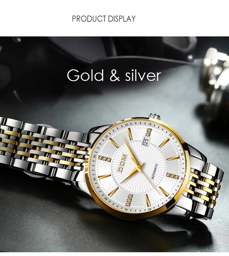 Relojes DOM Мужские автоматические механические Спортивные часы, мужские роскошные Брендовые повседневные часы, мужские наручные часы, masculino M-79G