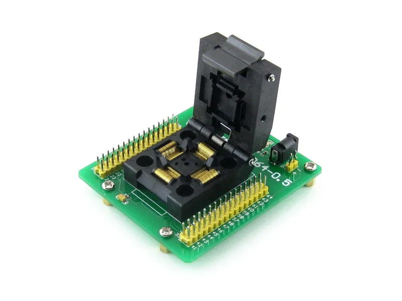 STM8-QFP64-0.5, Programmer Adapter With A Simple Board, Especially For STM8 Microcontroller In QFP64(0.5mm Pitch) Package