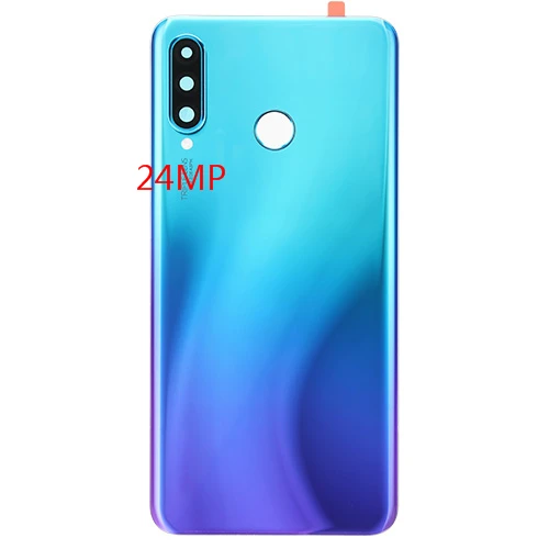Aurora Blue (24MP) Для huawei Nova 4e/P30 Lite крышка батареи корпус камеры стекло для P30Lite задняя батарея Дверь запасные части - Цвет: Aurora Blue (24MP)