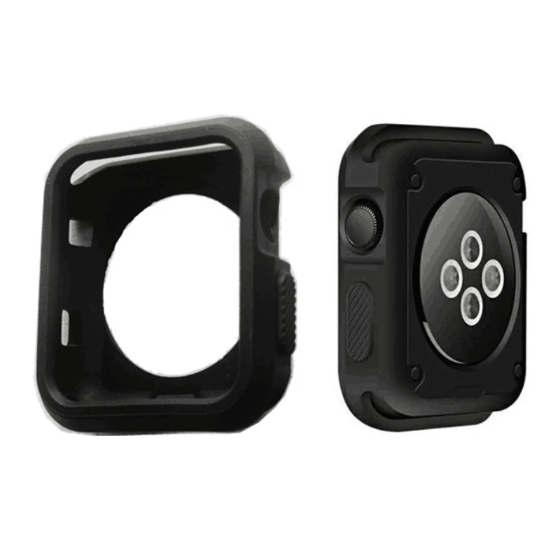 Двухцветный Мягкий силиконовый чехол для Apple Watch Series 4, 3, 2, 1, полностью защитный резиновый чехол для iWatch 5, 40 мм, 44 мм, 38 мм, 42 мм