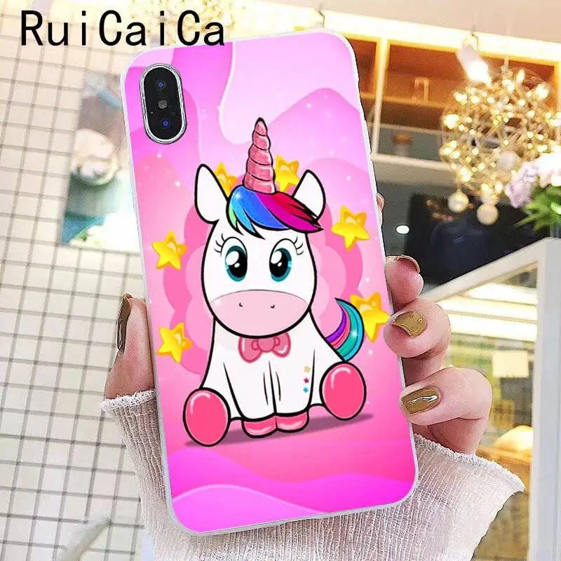 Чехол Ruicaica с рисунком радуги единорога из ТПУ мягкий чехол для iPhone X XS MAX 6 6s 7 plus 8 Plus