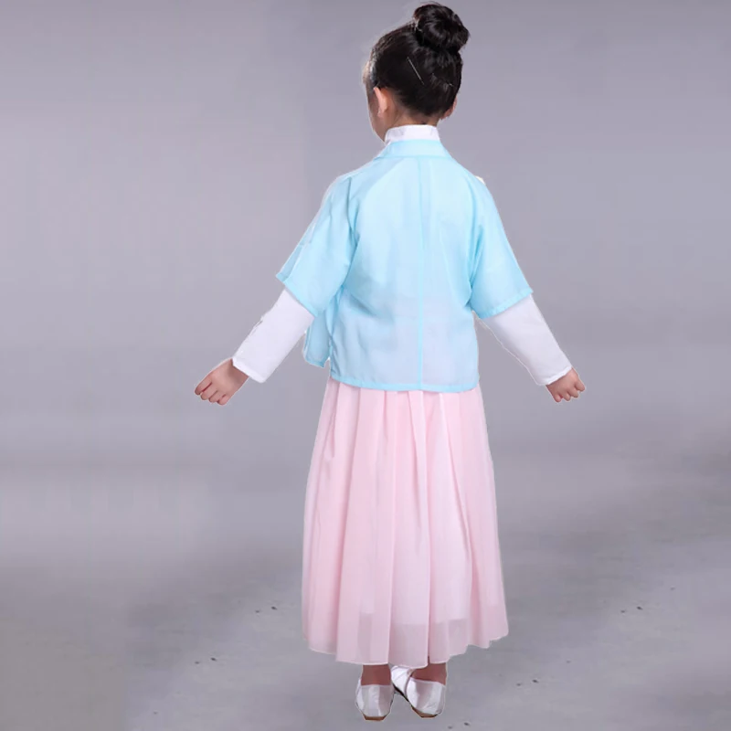 Hanfu/детское народное танцевальное платье Детские восточные костюмы династии Цин