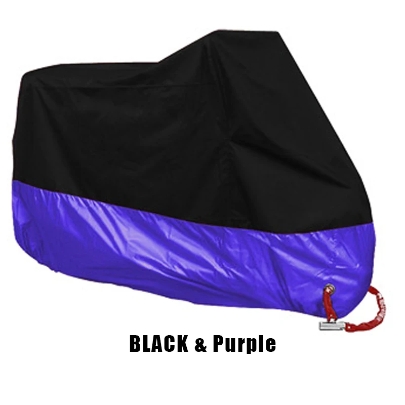 Black Purple Мотоциклетный чехол Универсальный Открытый УФ-защита мотоциклетный чехол от дождя и пыли Предотвращение мотоциклетный дождевик мопед скутер крышка - Цвет: Black Purple
