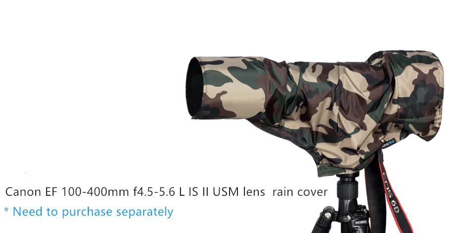 ROLANPRO камуфляжные линзы Одежда Дождевик для Canon EF 100-400 мм f4.5-5,6 L IS II USM защитный рукав для объектива