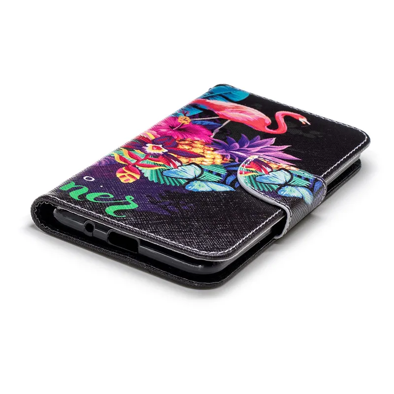 

Wekays For Coque LG K8 2018 K 8 2018 Case Cute Cartoon Flamingo Leather Flip Fundas Case For LG K10 2018 K 10 2018 Cover Cases