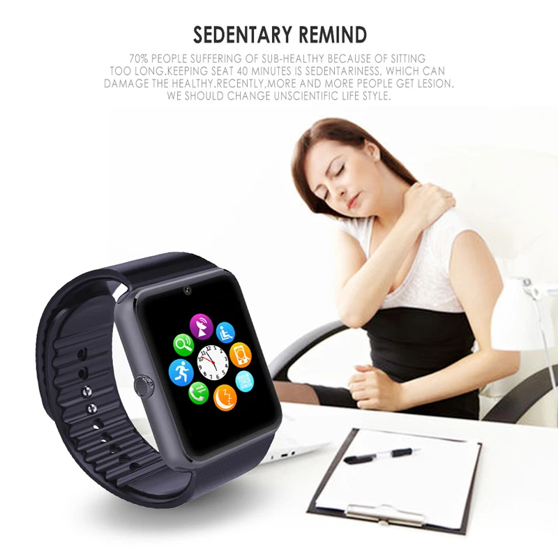 

Bluetooth Adult Smart Watch GT08 Smart Watch for Androird Apple Phone Support Facebook Whatsapp SIM Card TF Card