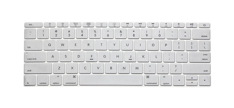 Silver Защита клавиатуры США для Macbook 12 retina силиконовый чехол для клавиатуры Macbook Pro 13 без сенсорной панели A1708 13,3 защита кожи - Цвет: Silver