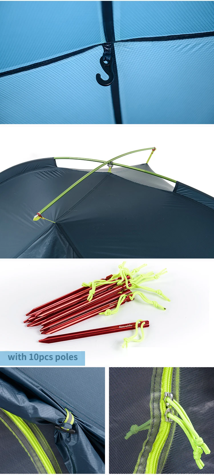 NatureHike Taga 1-2 Человек Палатка Кемпинг рюкзак палатка 20D сверхлегкий ткань NH17T140-J