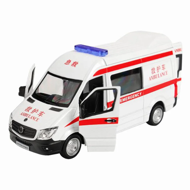 Ambulance 15 см 1:36 Масштаб игрушечный автомобиль металлический сплав коммерческий автомобиль скорая помощь оттяните назад Diecasts модели грузовиков игрушки F детская коллекция подарки - Цвет: Ambulance