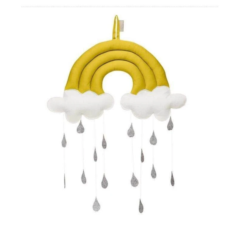 

MYUDI PLAIN COLOR Cute Cloud Rain Baby Crib Hanging Kid Tent Camp Decoration Children Room Wall Hanging Stuffed Party Christmas