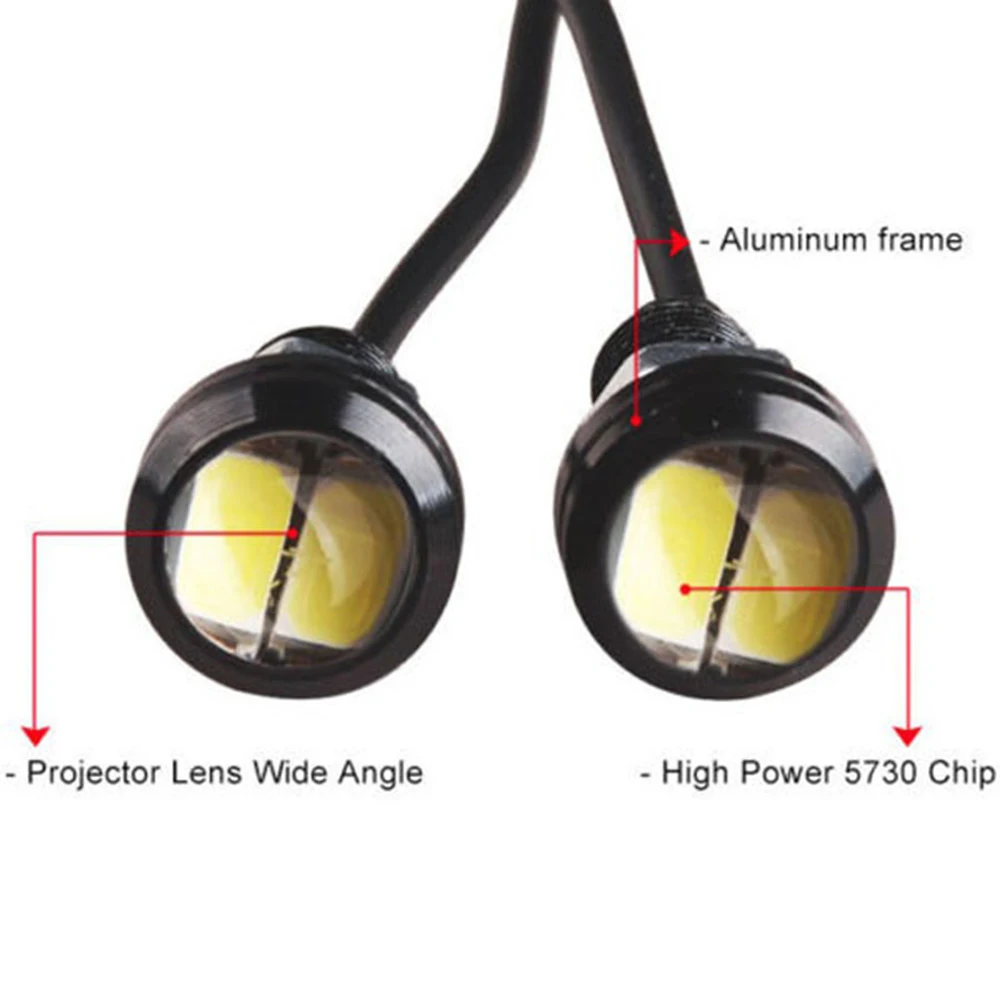 2 шт./компл. Универсальный 18 мм LED Eagle Eye Light Автомобильная противотуманная DRL