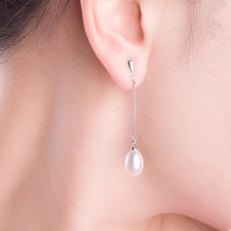 Подлинное серебро 925 пробы ювелирные изделия topNatural длинные серьги с жемчугом для женщин серьги с кисточками натуральные модные ювелирные изделия из жемчуга