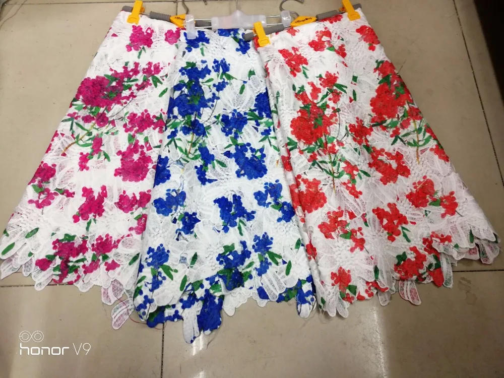 Кружевной лентой кружева молочного шелка Высокое качество Африканский принт